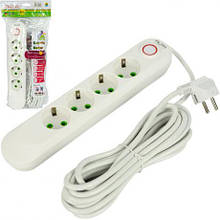 Подовжувач електричний з вимикачем на 4шт/5м A04-5M 492 MZOPT