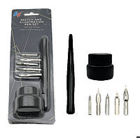 Набір для каліграфії 5 пер тримач і туш