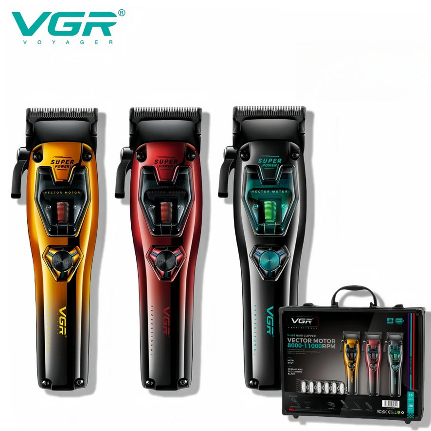 Акумуляторна машинка для стриження (clipper) VGR V-668, VECTOR MOTOR 8000-11000 RPM, 6 насадок, LED display