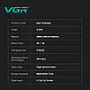 Тример VGR V-974 GREEN, 8000 RPM, 4 насадки, LED display, фото 7