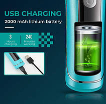 Тример VGR V-299 BLUE, 4 насадки, 9000RPM, 2000 mAh, 5 рівнів швидкості, LED display, фото 4