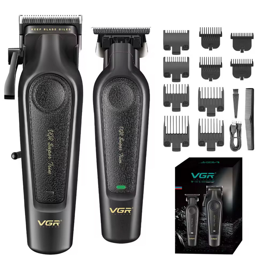 Комплект VGR 2 в 1 V-197&995, акумуляторна машинка для стриження (clipper) і тример