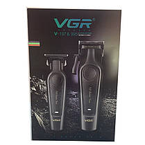 Комплект VGR 2 в 1 V-197&995, акумуляторна машинка для стриження (clipper) і тример, фото 3