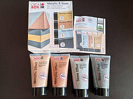 Набір фарби для заготовок (4шт) Crea Box Marabu 75мл Німетчина ефект метала і камня