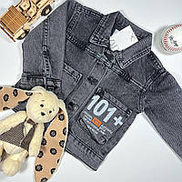 Детская джинсовая куртка с Микки Маусом стильная одежда для мальчиков и девочек