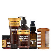 Чоловічий набір для повного догляду за обличчям і бородою чоловіча косметика для бороди та вусів Sandalwood