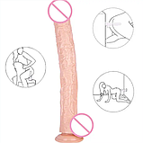 Реалістичний фалоімітато для вагінальної та анальної стимуляції, Телесній фалос на присосці 43 см, Інтимні ігр, фото 4