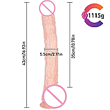 Реалістичний фалоімітато для вагінальної та анальної стимуляції, Телесній фалос на присосці 43 см, Інтимні ігр, фото 5
