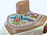 Жіноча прикраса намисто - силянка з чеського бісеру Горлиця в трояндах