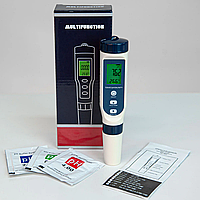 Покращений комбінований прилад 5 в 1 EZ9909 з підсвічуванням (pH, EC, TDS, Salinity, Temp)