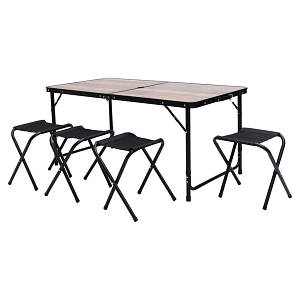 Стіл для пікніка розкладний зі стільцями 120*60*70/61/54 см, дерево