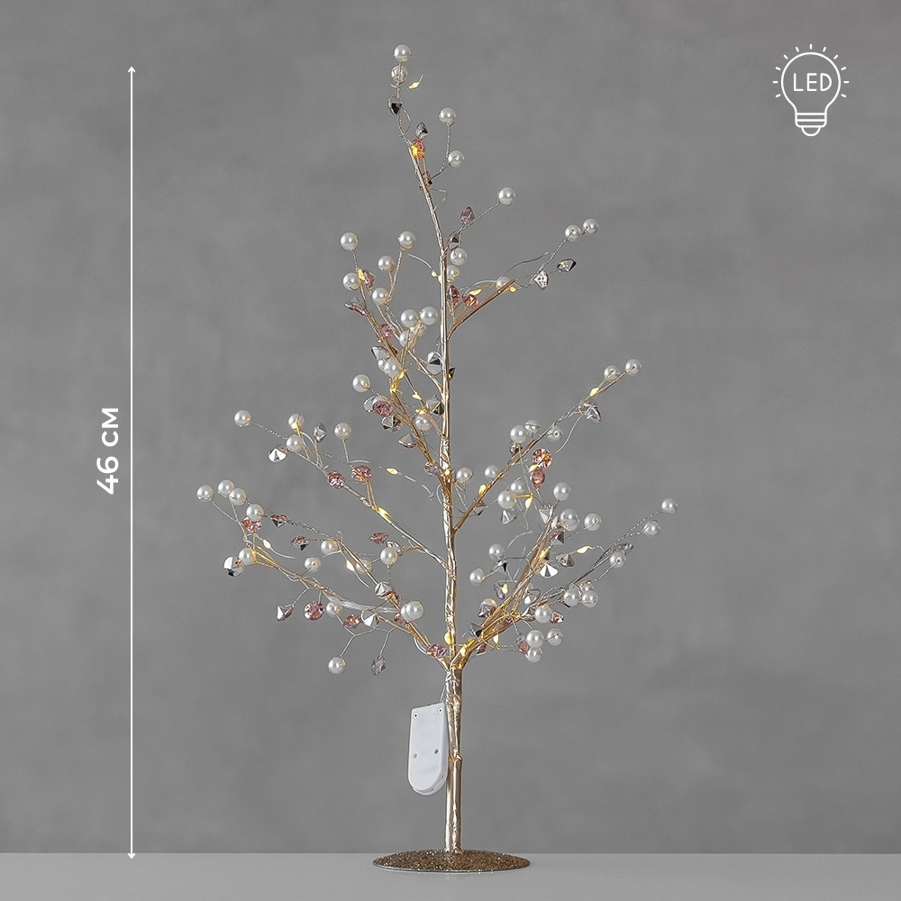 Декоративне дерево з підсвіткою Перлинний блиск 46х26 см 119239-018 пластик
