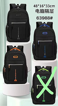 Спортивний шкільний рюкзак міський 48*33 см на блискавці з кишенею в різних кольорах Karman