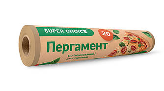 Пергамент для випікання силіконізований Super Choice коричневий 29 см 20 м