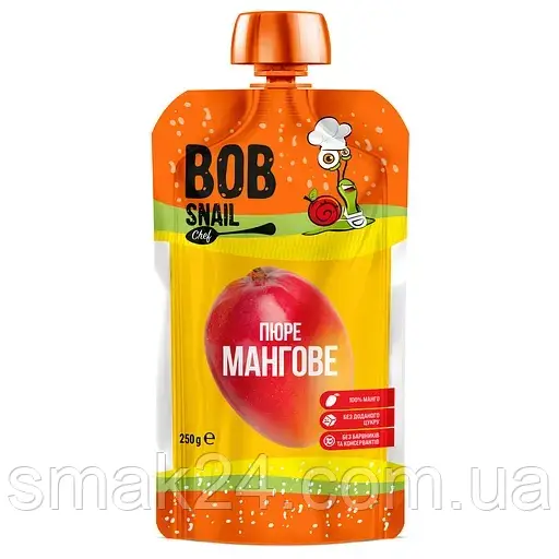 Пюре фруктове Bob Snail Манго, пастеризоване, 250 г