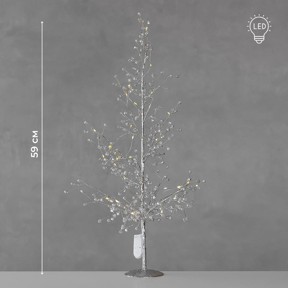 Декоративне дерево з підсвічуванням Срібне сяйво 59 см 119239-012