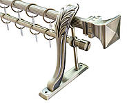 Карниз металевий Orvit Емпорія дворядний ретро рифлена труба Антик 25\19 мм 300 см