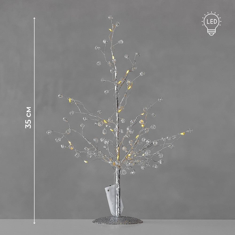 Декоративне дерево з підсвічуванням Срібне сяйво 35 см 119239-010, фото 1