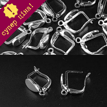 Фурнітура Швензи англійський замок "язичок" 50 пар 14х10мм + - сріблястий метал