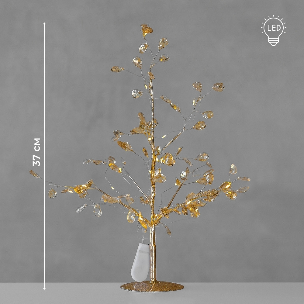 Декоративне дерево з підсвічуванням Золотий кришталь 37 см 119239-007