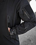 Куртка польова MASAD Softshell чорна з кишенями та липучками ТМ, фото 6