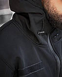 Куртка тактична MASAD Softshell чорна з кишенями та липучками ТМ, фото 5