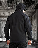 Куртка тактична MASAD Softshell чорна з кишенями та липучками ТМ, фото 8
