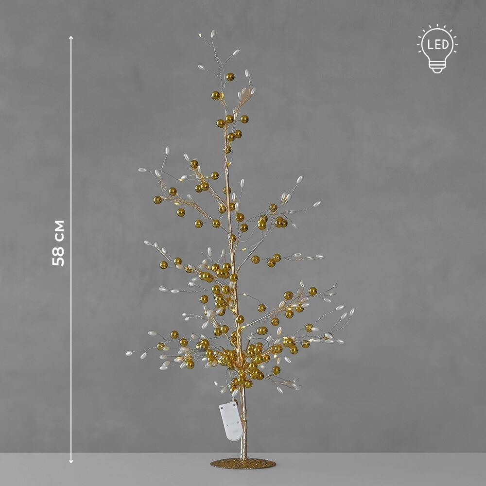 Декоративне дерево з підсвічуванням Золоті перлини 58 см 119239-006