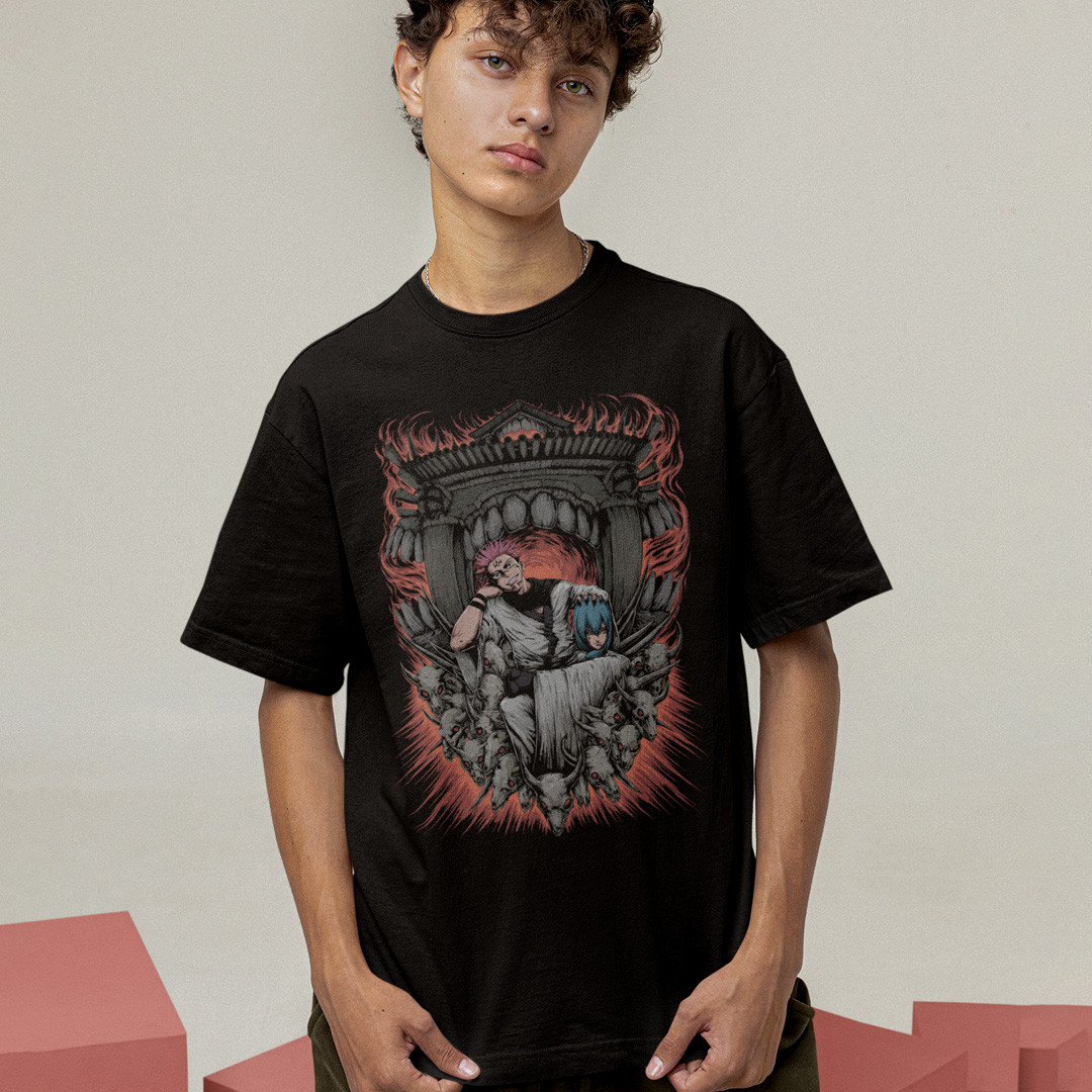 Футболка унісекс Jujutsu Kaisen (Sukuna) XS чорний, фото 1