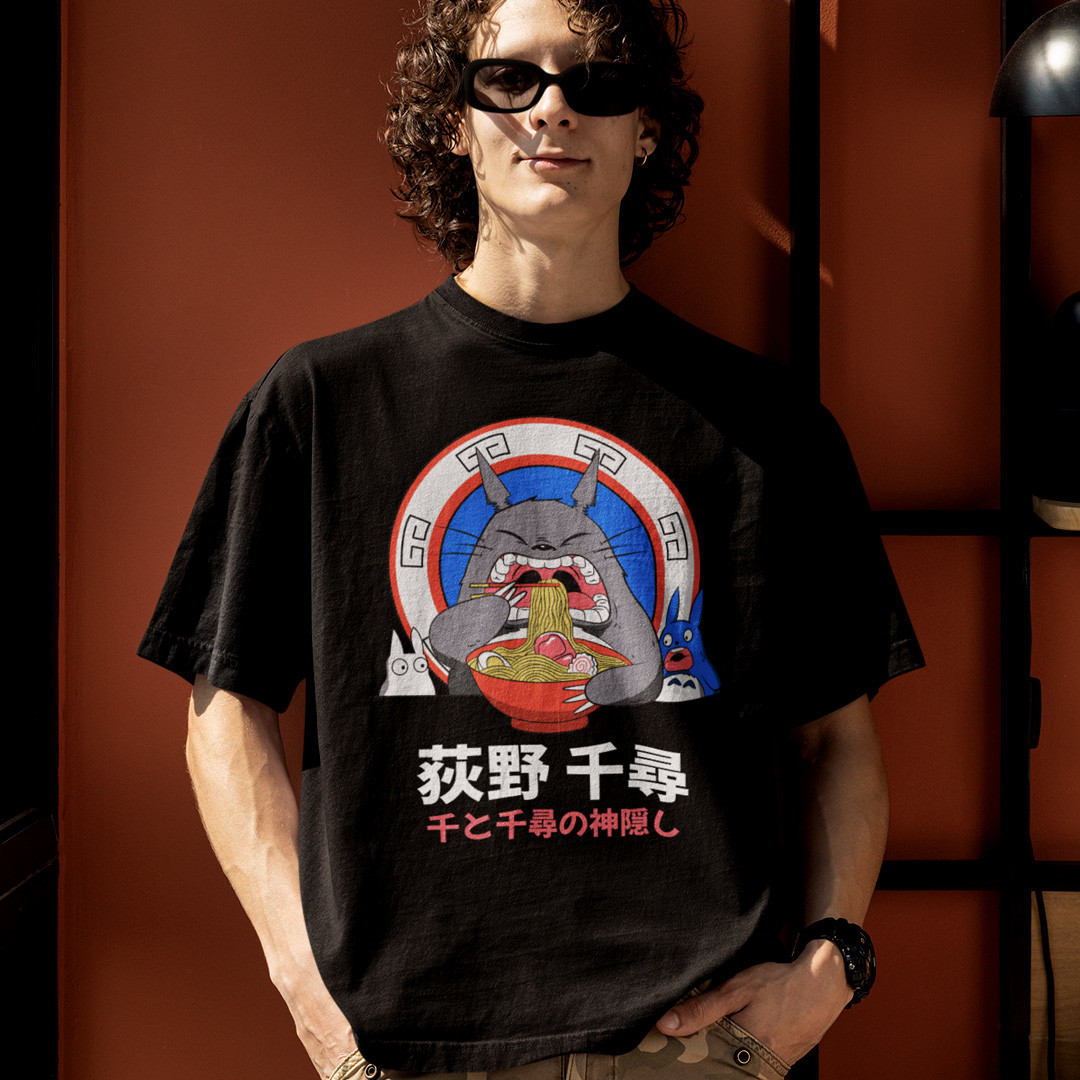 Футболка унісекс My Neighbor Totoro (Totoro Ramen) S чорний, фото 1