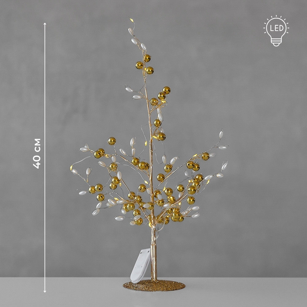 Декоративне дерево з підсвічуванням Золоті перлини 40 см 119239-002.