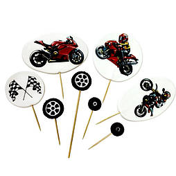 Набір цукрового декору для торту Slado "Мотоцикл" 8 елементів