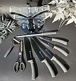 Набір кухонних ножів із підставкою 9 предметів Edenberg EB-11062 Набір ножів із неіржавкої сталі на підставці, фото 7