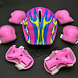 Комплект захисту для дітей і підлітків, налокітники, наколінники, рукавички + ШЛЕМ, фото 4