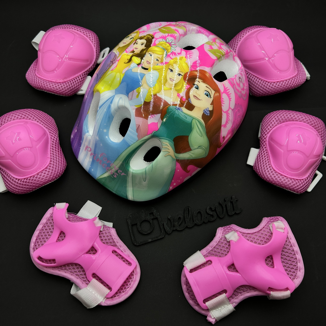 Комплект захисту для дітей і підлітків, налокітники, наколінники, рукавички + ШЛЕМ, фото 1