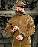Польова куртка Softshell MASAD койот з липучками та польовийними кишенями ВТ76570 ТМ, фото 4