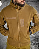 Тактична куртка Softshell MASAD койот з липучками та тактичними кишенями ВТ76570 ТМ, фото 6