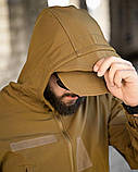 Тактична куртка Softshell MASAD койот з липучками та тактичними кишенями ВТ76570 ТМ, фото 10