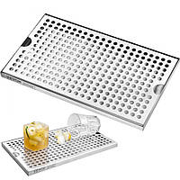 Піддон з нержавіючої сталі VEVOR 304, піддон для пива з 4 нековзними гумовими накладками, знімною кришкою,