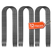 VEVOR 12x U-подібні ґрунтові анкери, ґрунтові анкери, ґрунтові цвяхи, кілочки, кілочки для намету 254x55,88 мм