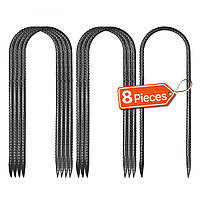 VEVOR 8x U-подібні ґрунтові анкери, ґрунтові цвяхи, кілочки, кілочки для намету 304,8x82,04 мм 300496