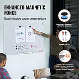 VEVOR Магнітно-скляна дошка, дошка для сухого стирання 90 x 60 см, настінна біла скляна дошка без рамки, з, фото 3