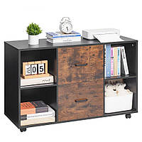 Офічна шафа VEVOR з 2 шухлядами та регульованими полицями, чорного кольору 302646