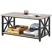 Стіл журнальний VEVOR, столик коктейльний, журнальний столик з відкритим відділенням, прямокутний 302840