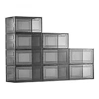 VEVOR 9 коробок для зберігання взуття, взуттєва коробка для розміру US 13, чорного кольору, штабельована