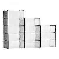 VEVOR 12 коробок для зберігання взуття, взуттєва коробка для розміру US 11, чорна рамка 302874