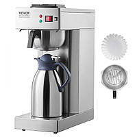Комерційна фільтрована кавоварка VEVOR 12 чашок з термосом Office Cafe 303933