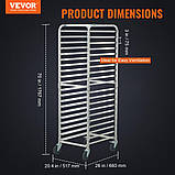 Підставка для хлібобулочних виробів VEVOR 20 ярусів для комерційної пекарні з гальмівними колесами,, фото 2