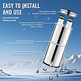 Гравітаційна система фільтрації води VEVOR Фільтр для води 7,8-8,5 л з керамічною фільтруючою мембраною 304206, фото 6