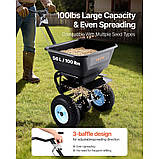 Розкидач насіння VEVOR Розкидач добрив Відцентровий розкидач 45 кг 95x60x94 см 305353, фото 2